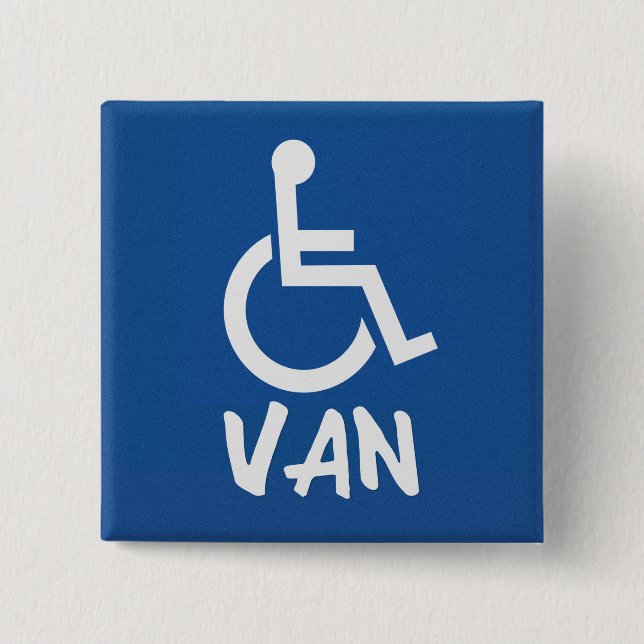 Badge Carré 5 Cm Van Handicapé (Devant)
