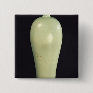 Badge Carré 5 Cm Vase à juin "Meiping" avec un lustre bleu-vert