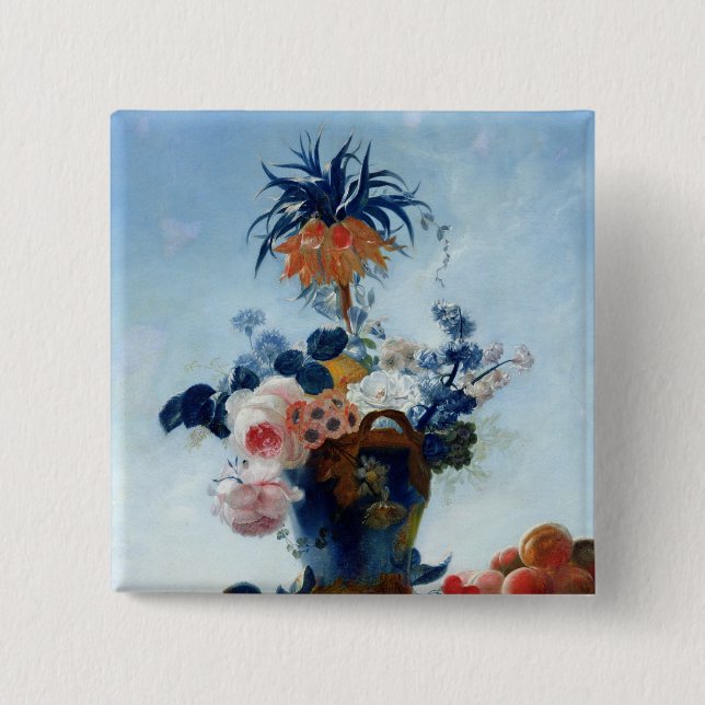 Badge Carré 5 Cm Vase avec des fleurs (Devant)