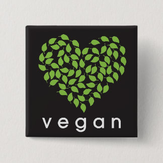Badge Carré 5 Cm vegan heART