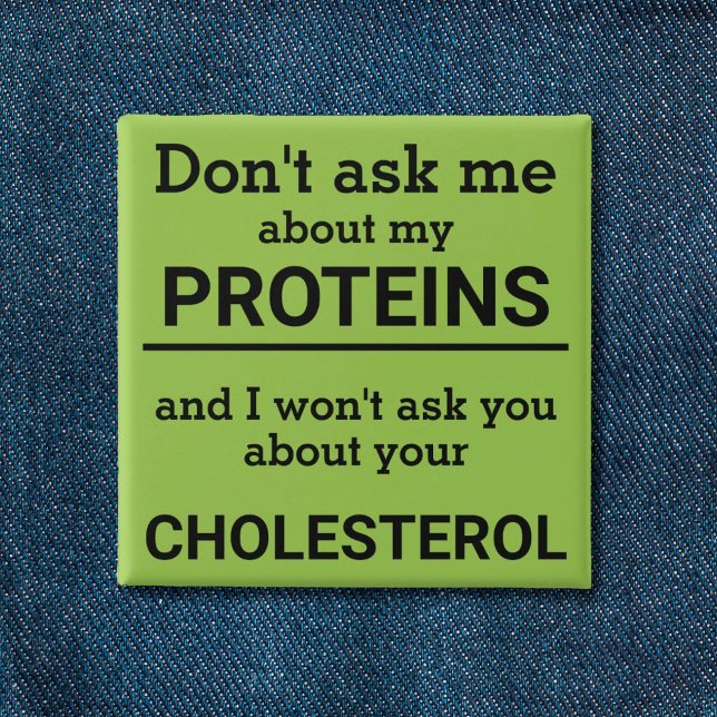 Badge Carré 5 Cm Vegan - ne me questionnez pas sur mon plaisir prot (Créateur téléchargé)