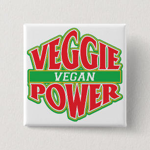 Badge Carré 5 Cm Végétalien végétarien de puissance