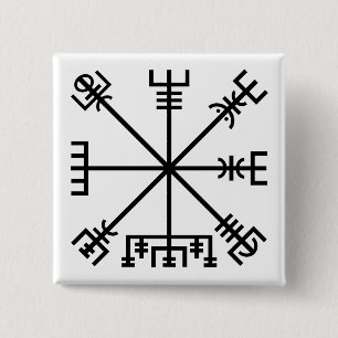 Badge Carré 5 Cm Vegvisir Viking Symbol