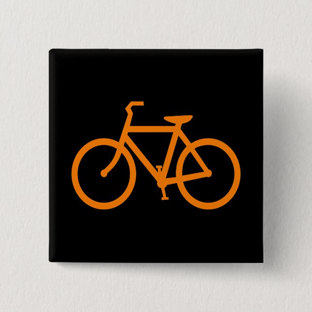 Badge Carré 5 Cm Vélo Orange (Devant)