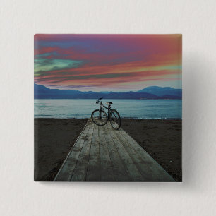 Badge Carré 5 Cm Vélo sur le pilier Grèce