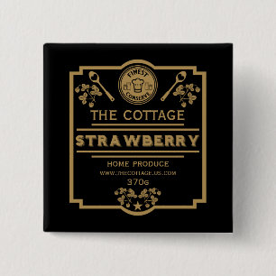 Badge Carré 5 Cm Vendeur de confiture de fraise