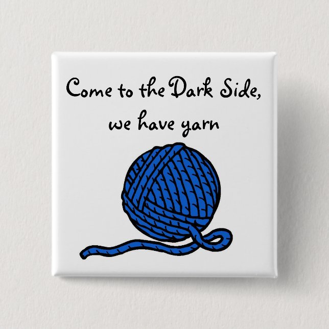 Badge Carré 5 Cm Venez au côté en noir, nous avons le fil (Devant)