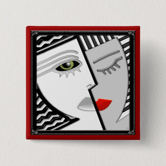 Badge Carré 5 Cm Venez ensemble (la goupille) (Devant)