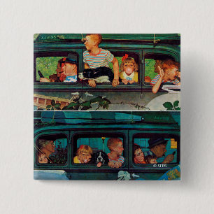 Badge Carré 5 Cm Venez et aller par Norman Rockwell