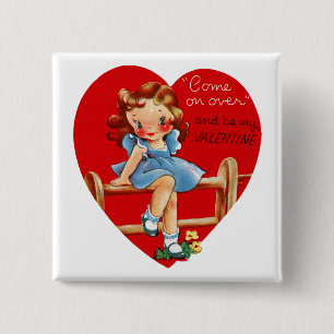 Badge Carré 5 Cm Venez et soyez ma Saint Valentin !