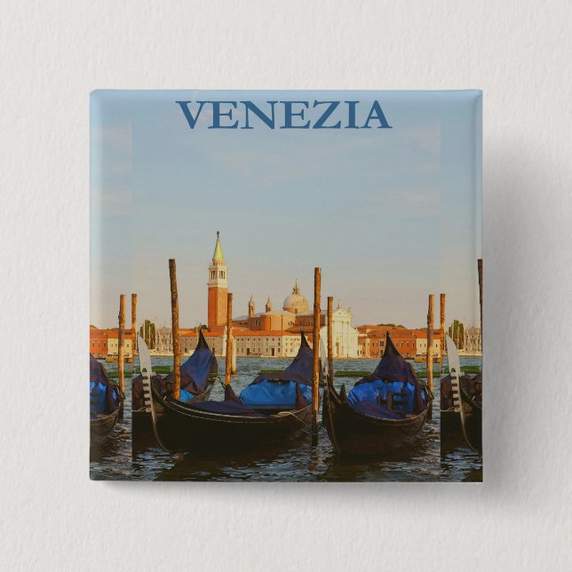 Badge Carré 5 Cm Venise Italie (Devant)