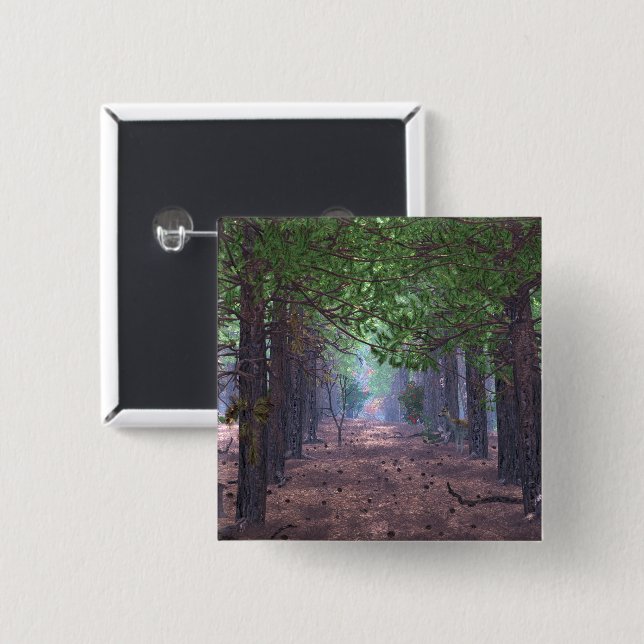 Badge Carré 5 Cm Vent dans le bouton Pines (Devant & derrière)