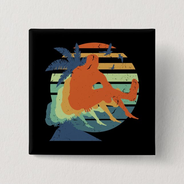 Badge Carré 5 Cm Ventilateur d'athlète olympique rétrograde (Devant)