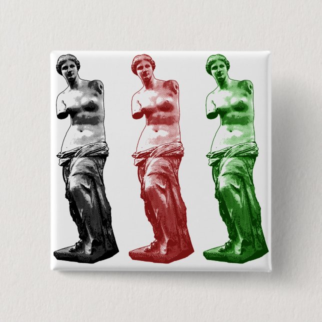 BADGE CARRÉ 5 CM VÉNUS (Devant)