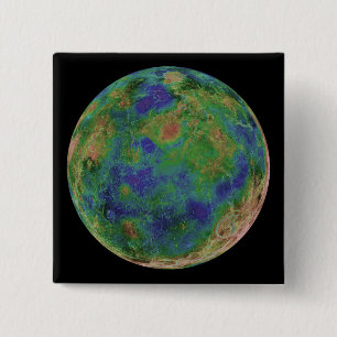 Badge Carré 5 Cm Vénus centré sur le Pôle Sud