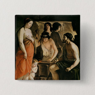 Badge Carré 5 Cm Vénus dans la forge de Vulcan, 1641