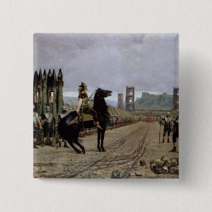 Badge Carré 5 Cm Vercingetorix avant César, 52 AVANT JÉSUS CHRIST