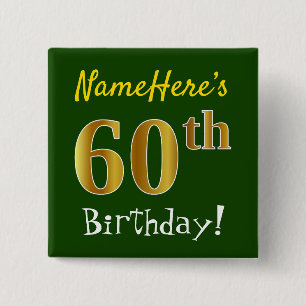 Badge Carré 5 Cm Verdissez, anniversaire d'or de Faux le