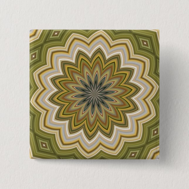 Badge Carré 5 Cm Vert Abstrait (Devant)