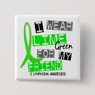 Badge Carré 5 Cm Vert de chaux d'usage du lymphome I pour mon ami