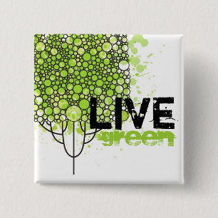 Badge Carré 5 Cm Vert vivant