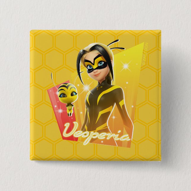 Badge Carré 5 Cm Vesperia & Pollen (Devant)