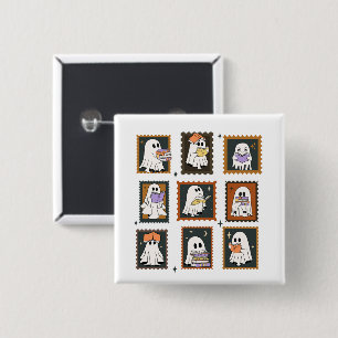 Badge Carré 5 Cm Vêtements vintages Ghosts Timbres Halloween