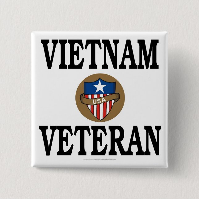 Badge Carré 5 Cm Vétéran du Vietnam (Devant)
