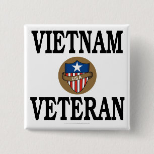 Badge Carré 5 Cm Vétéran du Vietnam