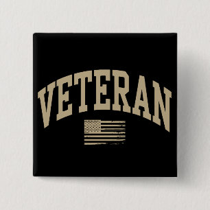 Badge Carré 5 Cm Vétéran Jour des vétérans États-Unis États-Unis Am