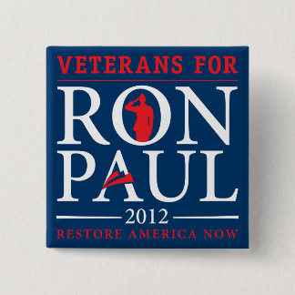 Badge Carré 5 Cm Vétérans pour le rétro bouton de Ron Paul