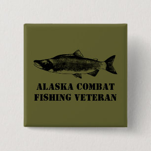 Badge Carré 5 Cm Vétérinaire de la pêche de combat de l'Alaska