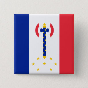 Badge Carré 5 Cm Vichy, drapeau de la France