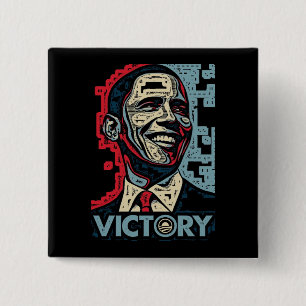Badge Carré 5 Cm Victoire d'Obama