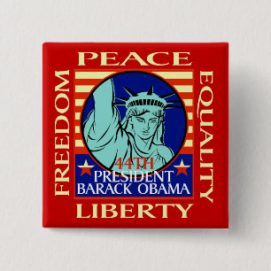 Badge Carré 5 Cm VICTOIRES DE BARACK OBAMA ! - - Customisé -