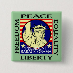Badge Carré 5 Cm VICTOIRES DE BARACK OBAMA ! - - Customisé