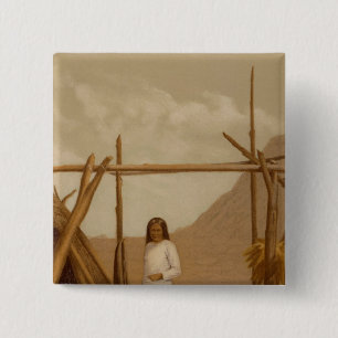 Badge Carré 5 Cm Vie autochtone, Navajo