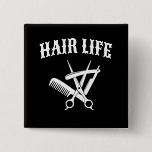 Badge Carré 5 Cm Vie des Cheveux - Coiffeur