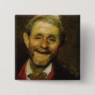 Badge Carré 5 Cm Vieil homme riant, 1881