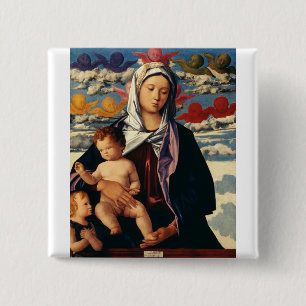 Badge Carré 5 Cm Vierge à l'Enfant de Bellini Haute-Fidélité Beaux-
