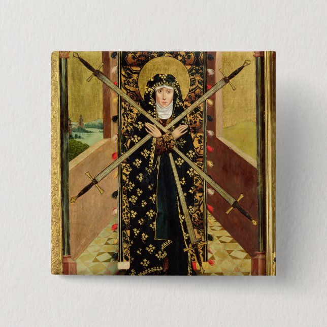 Badge Carré 5 Cm Vierge de sept peines de l'autel de dôme, 1499 (Devant)