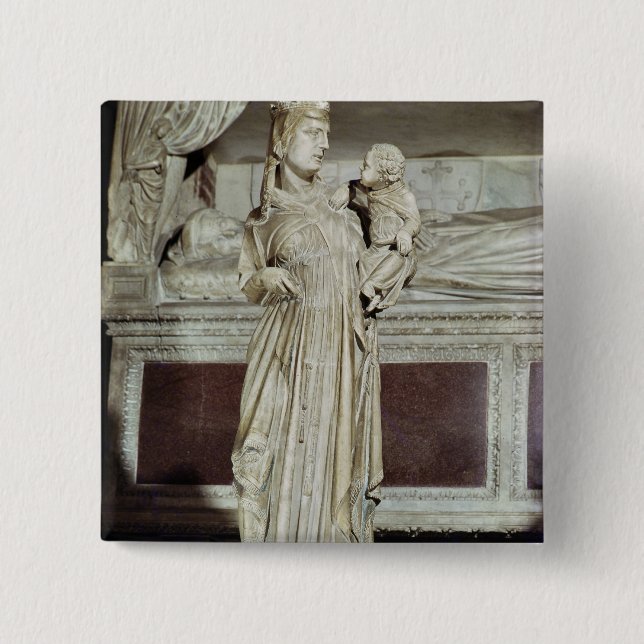 Badge Carré 5 Cm Vierge et enfant (Devant)