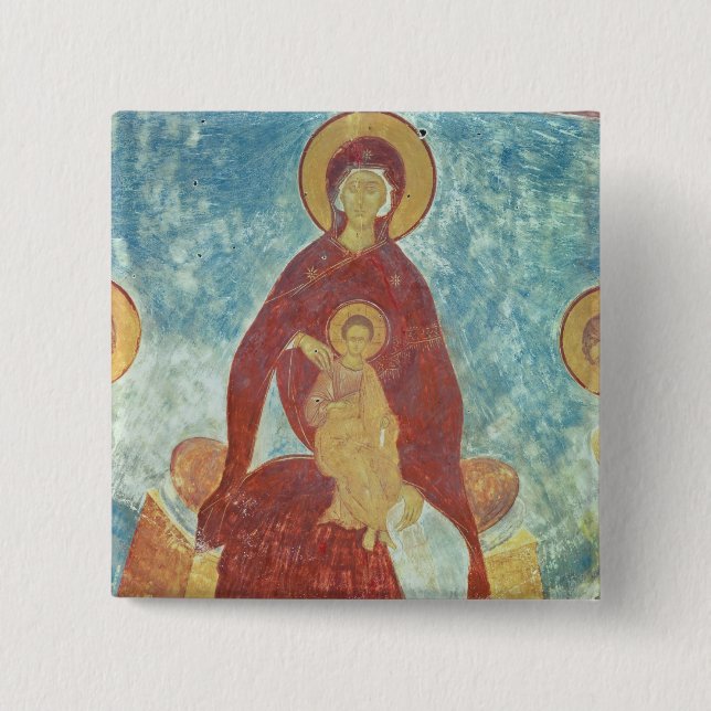 Badge Carré 5 Cm Vierge et enfant (Devant)