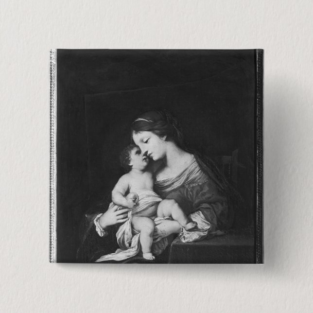 Badge Carré 5 Cm Vierge et enfant 3 (Devant)