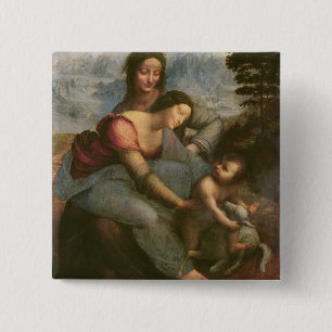 Badge Carré 5 Cm Vierge et enfant avec St Anne, c.1510