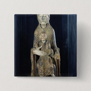 Badge Carré 5 Cm Vierge et enfant dans Majestd, de Forez