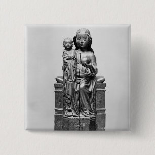 Badge Carré 5 Cm Vierge fermée, début du 15ème siècle