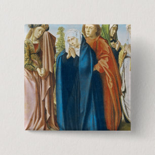 Badge Carré 5 Cm Vierge Marie avec St John l'évangéliste