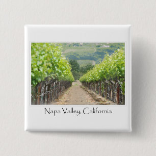 Badge Carré 5 Cm Vignoble de ressort dans Napa Valley la Californie