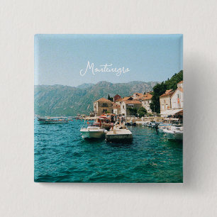 Badge Carré 5 Cm Ville côtière de Perast, Monténégro